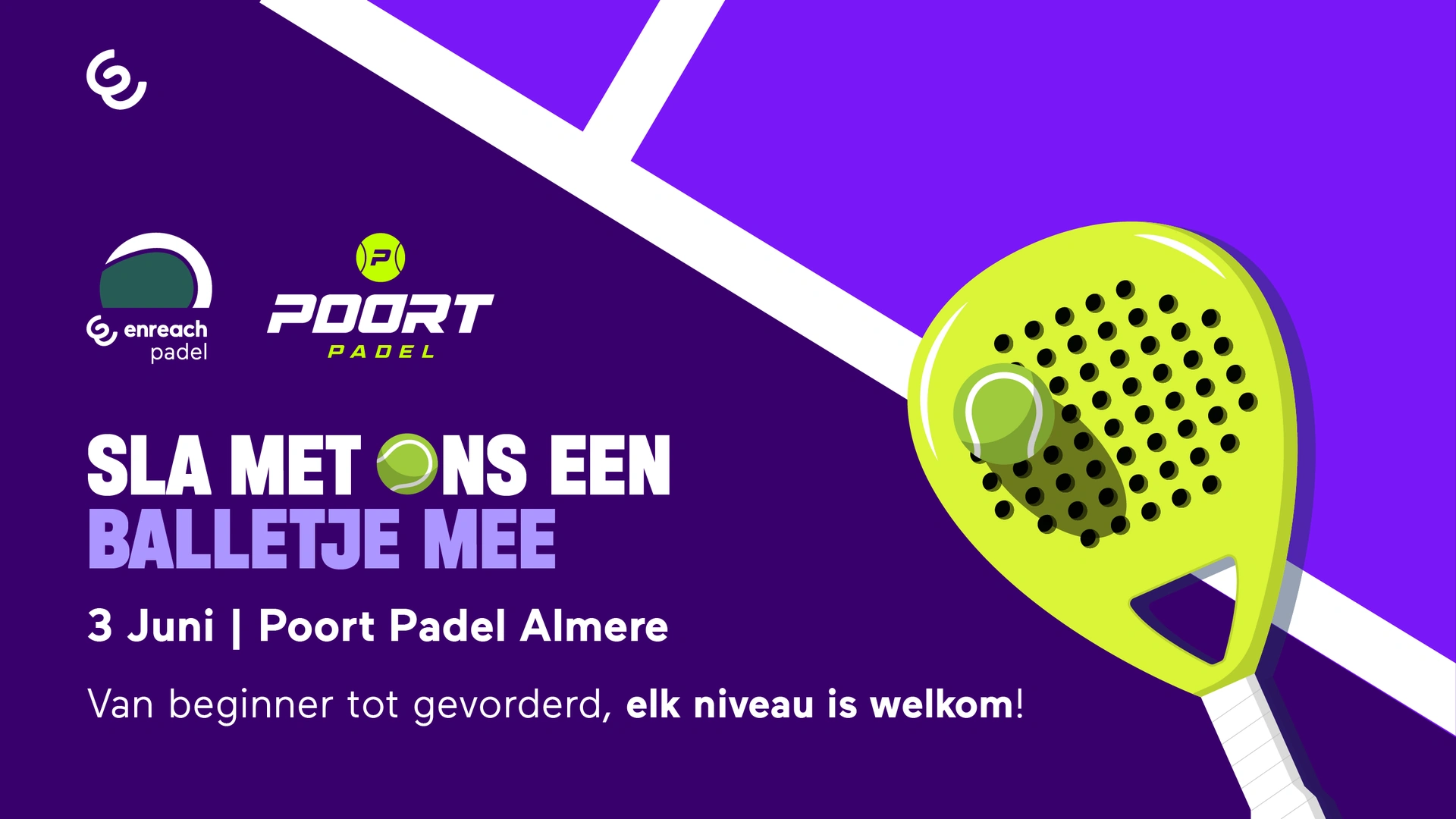 Enreach Padelevent 3 juni 2026 header