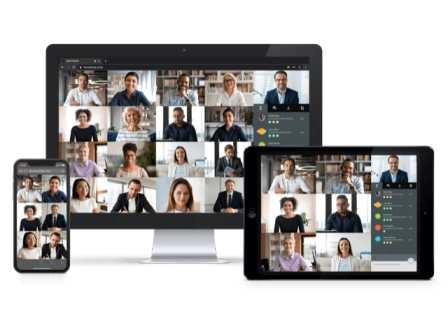 Enreach Meetings now offers a range of improvements – new grid view shows up to 25 videos simultaneously
