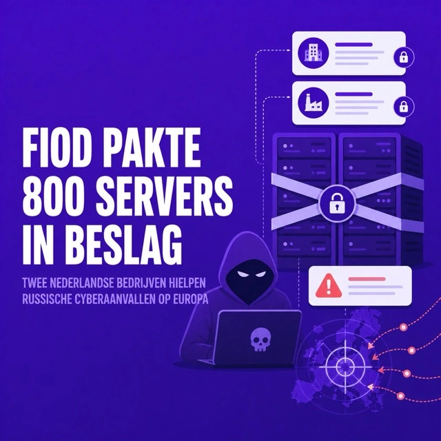 FIOD pakte 800 servers in beslag. Twee Nederlandse bedrijven hielpen Russische cyberaanvallen op Europa.