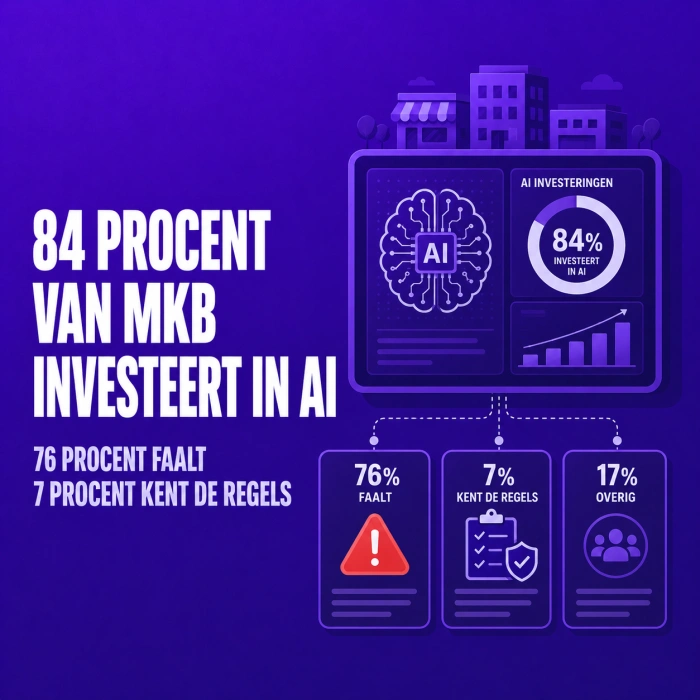 84 procent van MKB investeert in AI. 76 procent faalt. 7 procent kent de regels